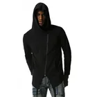 Long Sleeve Hoodie Men's Dark Slim High Collar Irregular Men's Long Sleeve Sweater Design Hoodie
