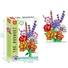 Diy Toys DIY Toys City Colorful Handmade Creative Rose Flower Building Blocks Valentine's Day Present Gift