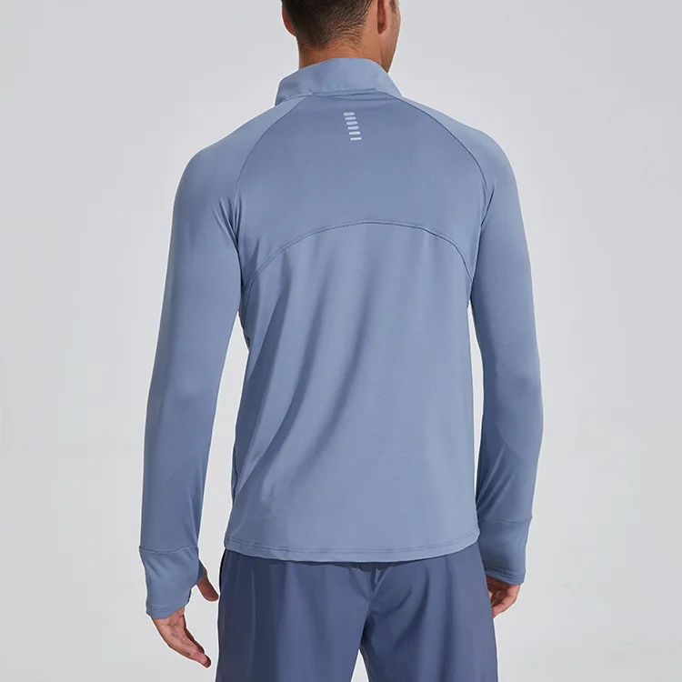 Custom Autumn Sublimation Polyester Spandex Quick Dry Sweatshirt Lightweight Stand Neck Sweater Men 1/4 Zip Leisure Golf Sweater