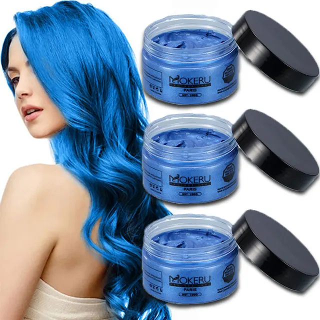 Mokeru Hair Color Products Fast Change Hair Color Clay Health Color Dye  Cream Washable Color Wax Blue/red/yellow Colors - Buy Hair Color Clay,Hair  Color Wax,Blue Color Hair Product on 