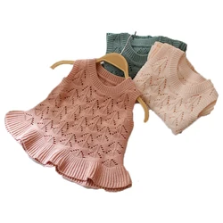 OEM  hot fashion children Knitted dress baby girls dresses baby clothes girl's knitted dress