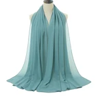 Scarf Lady Wholesale The Newest Design Fashion Solid Color Chiffon Wrap Scarf Muslim Hijab Scarf For Lady