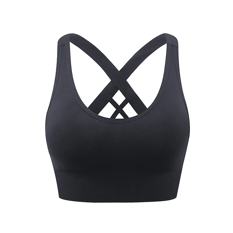 Hot Selling Exercise activewear Breathable Fitness Top Big Seamless Gym Cross Back Sports High Impact Yoga Sports Bra