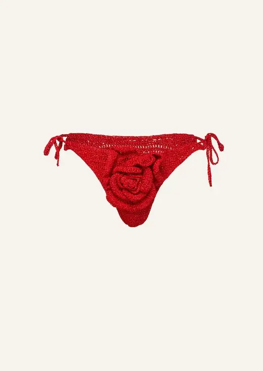 Hand Crocheted Red Flower Bikini Set Sexy Beachwear For Women Perfect