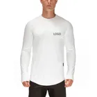 Cotton Long Custom White Cotton Mens Gym Athletic T Shirt Printing Long Sleeve T-shirt