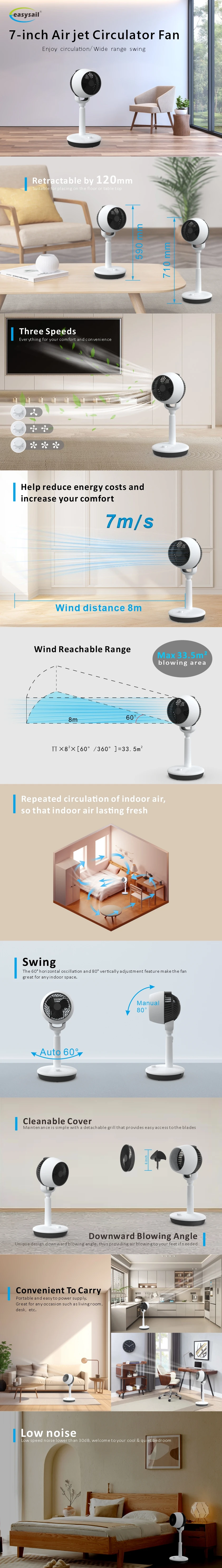 Floor Standing Fan, AC110V-240V, 30W - detail 2