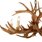 Chandelier Wood Lamp Chandelier Nordic Living Room E14 Pendant Lamp Gold Wood Glass Chandelier With Deers LED Chandelier