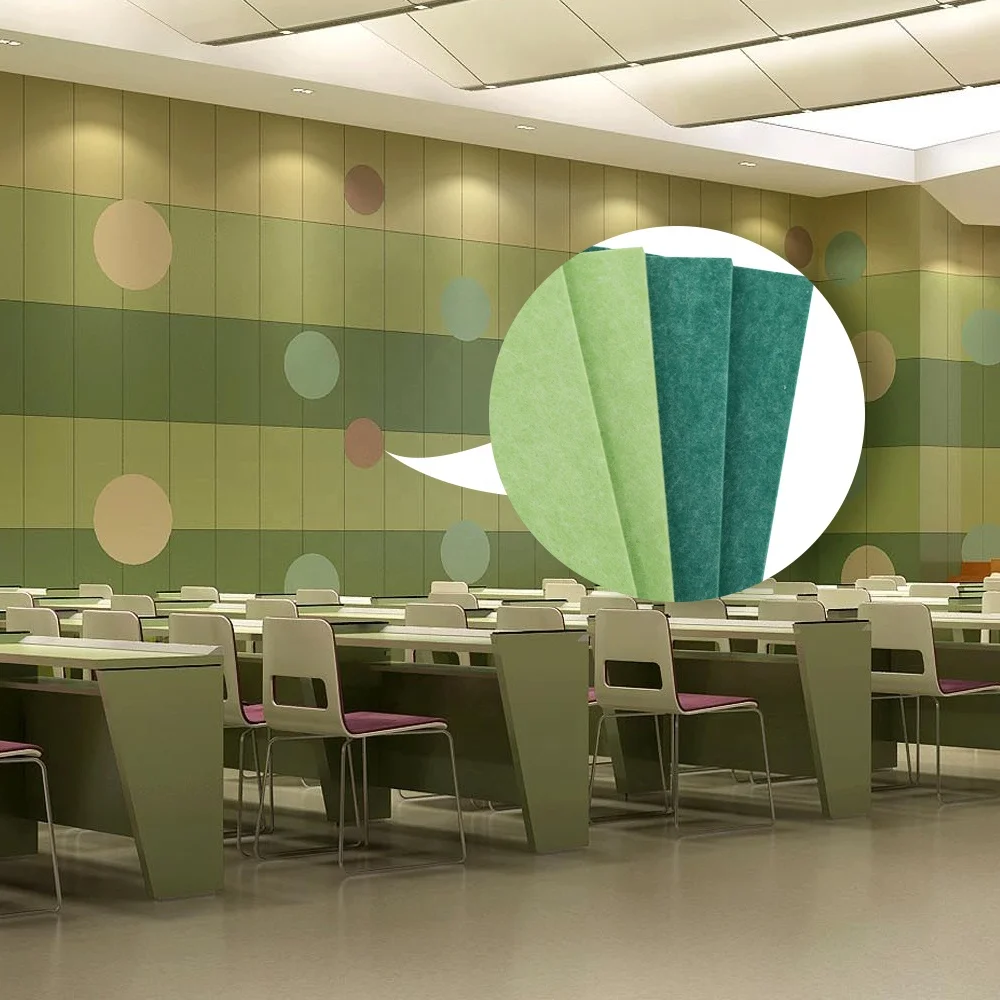 9mm 12mm Indoor Decorative Soundproof Wall Panel Pet Felt 100% Polyester Fibre Acoustic Panel For Meerting Room