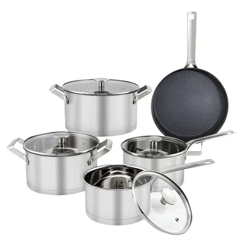 9pcs Nonstick Frying pan Saucepan Casserole Stainless Steel Cookware Sets Cooking Pots And Pans