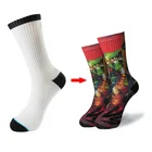 Socks Socks Printed Socks Custom White Polyester Cotton Crew Printed Sublimation Blank Socks