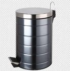 Bin 12 Liters Slubby Design All Printed Iron Round Tinplate Pedal Trash Bin For Office Home Hotel