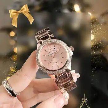 Custom Luxury Brand Diamond Quartz Analog Watches Round Case Lady Watch Full Rhinestone Rose Gold Silver Dress Bracelet Watches