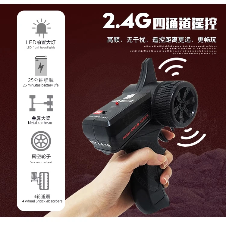 WPL C24-1 RC Crawler Offroad RC Truck 2.4 Ghz 1/16 All Terrain Car RTR Pickup with Led Light Remote Control Car Toys for Adults