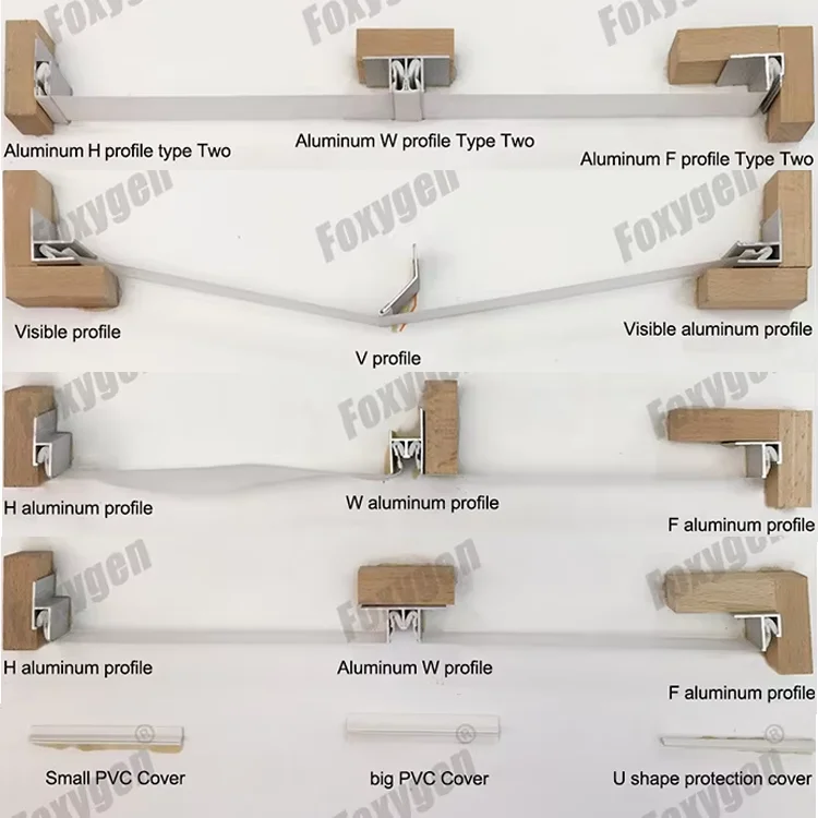 product foxygen silver aluminum profile for plastic stretch ceiling film-46