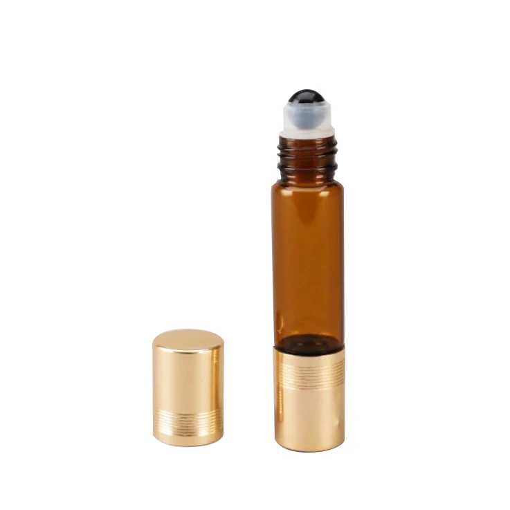 product double end empty glass gemstone roller bottle with aluminum cap for essential oil-27