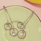 Earring White Gold Long New Style Female Clear CZ Diamond Earring 18K White Gold Long Chain Drop Earring