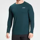Top Custom Printed Logo Comfy Soft Touch Stretch Men Long Sleeve Sports Gym Top Fitness Shirts