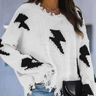 Wholesale Fall Winter Ladies Clothing Mujer Pullover Size Deep V-neck Long Sleeve Women Open Knitted Sweater