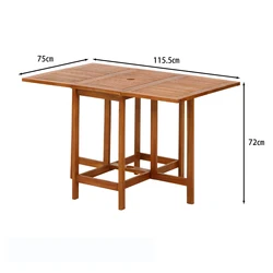 Foldable Garden Wood Folding Table and Chair Set Portable Waterproof Bamboo Wood Dining Table with Chair Sets Indoor Outdoor