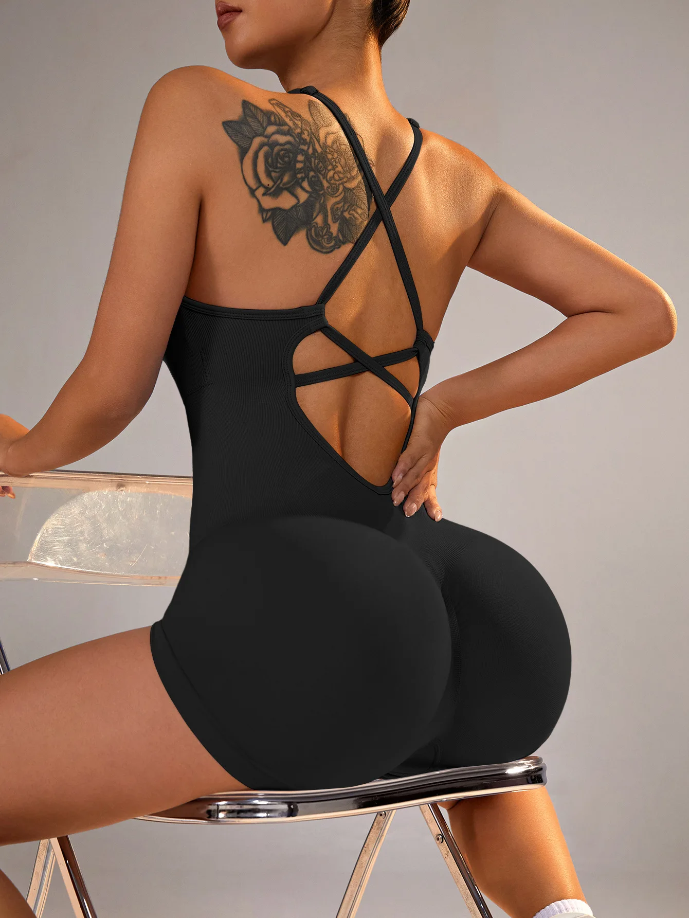 Hot sale seamless sexy Peach buttocks yoga One-piece suit Quick-drying and breathable fithess  All-in-one push up Sportswear