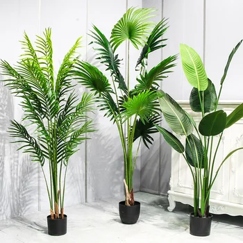 art decor Artificial plant Home Artificial Potted Plants Trees Bonsai Rubber Leaves Plastic tree Leaf Decorative indoor tropical