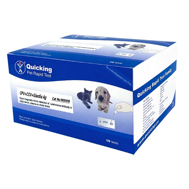 Canine Combined Triple CCV Ag +CPV+Giardia Ag rapid test kit for animals home pet
