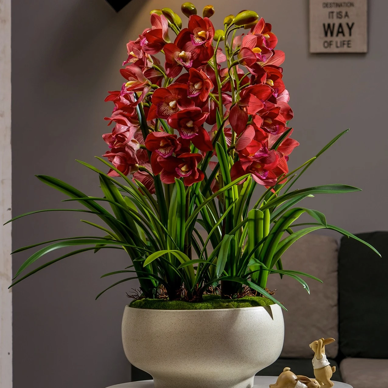 Hot seller Real Touch Artificial Orchid Flowers For Home Decoration Butterfly Orchid Phalaenopsis Flower Potted Plants