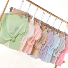 Suit Hot Style Children's Summer Thin Short Sleeve T-shirt Air Conditioning Suit Girls' Capris Suit