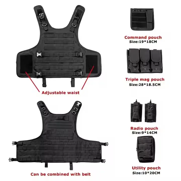 Dispositif de camouflage réglable porte-plaque Molle gilet tactique pour la chasse 4