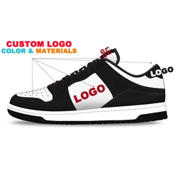 Wholesale Custom Logo Rubber Sole Suede Patent Genuine Leather Microfiber Men's Low-top Skateboard Shoes Basketball Sneakers