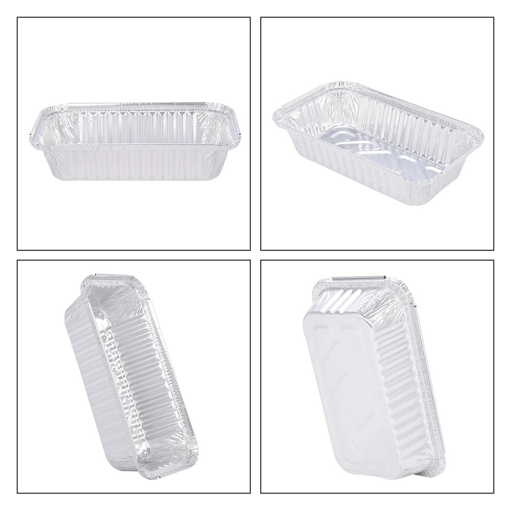 product tia ca51 portable 8 inch square box takeaway container set for food storage 4 section aluminium foil container-6