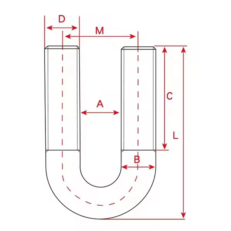 Wholesale High Tensile Stainless Steel U Bolt Zinc Plated DIN3570 U Bolt With 2 Nuts for Industry factory