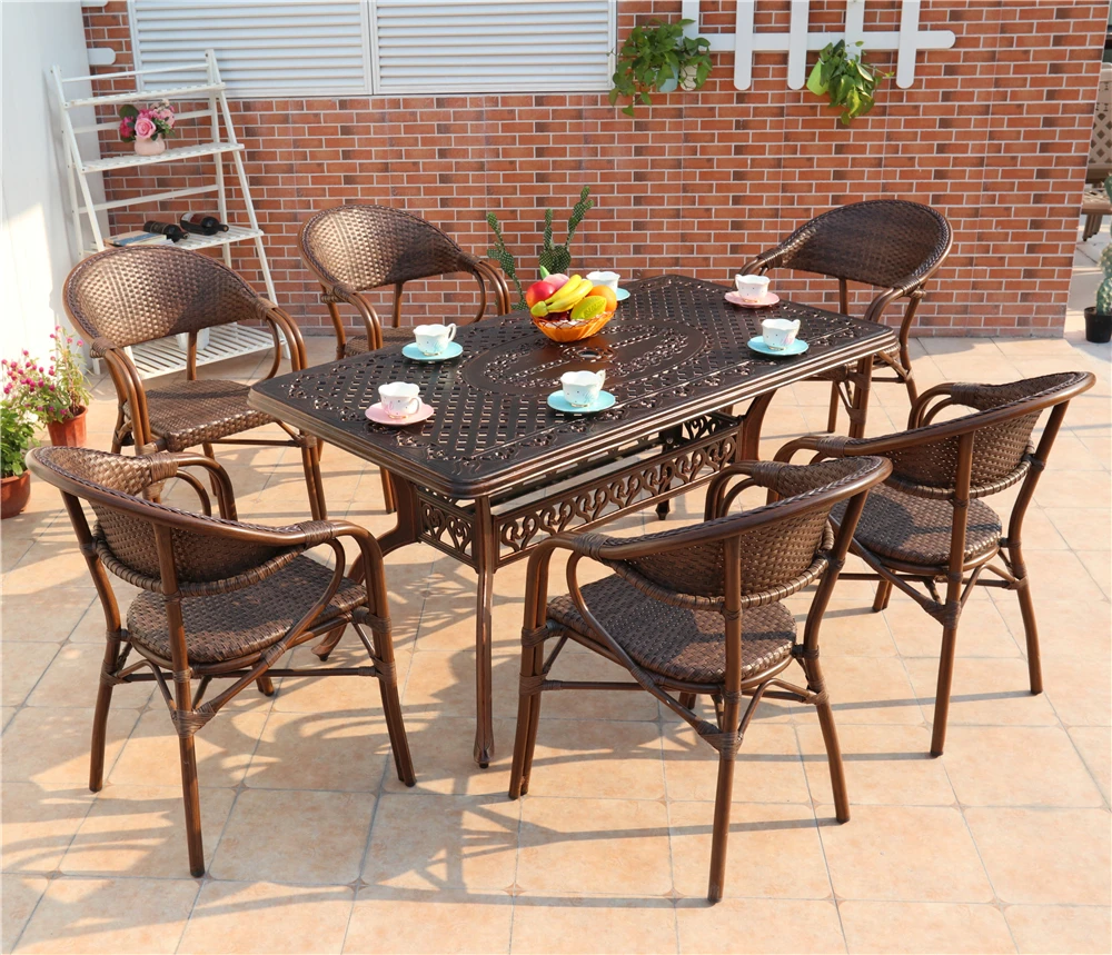 Comfortable outdoor furniture sofa European and American courtyard PE rattan aluminum outdoor chair
