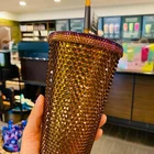 Cup Wholesale Double Wall Matte Plastic Tumbler Studded Grid Collection Cup With Lid Straw