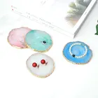 Display Nail Art Resin Agate Pieces Painted Palette Nail Piece Display CFour Colors Resin Coaster Nail Palette