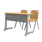 High School Wooden High Quality Study Desk Chairs For Students Steel Aluminum Frame School Table Wooden Furniture