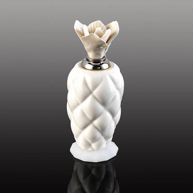 product new design pure white delicate 12ml glass empty bottle elegant fashion crystal perfume bottle-7