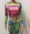 Women Clothes Women New Fashion Women 2 Piece Set Top And Slit Hem Pants Paisley Bandana Print Outfit Clothes