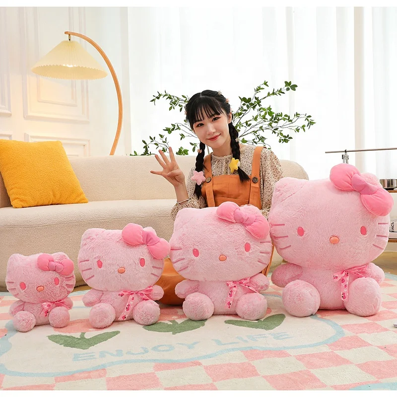 28cm Sanrio HelloKitty Cat Plush Toys Kawaii KT Cat Girls Plush Doll Soft Stuffed Cartoon Pink Doll Birthday Gift For Children