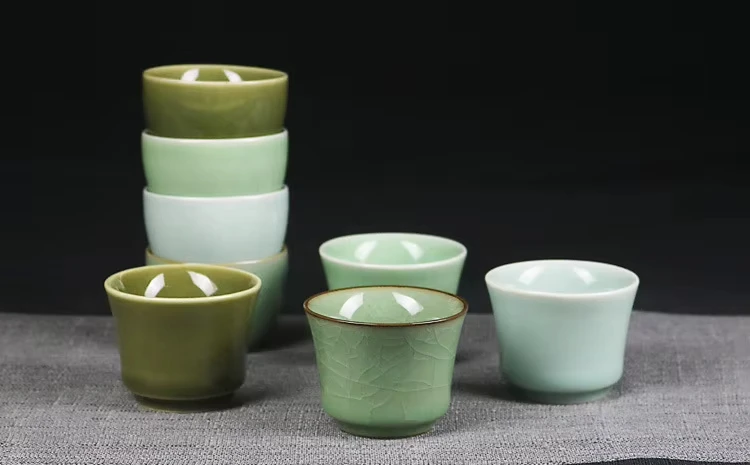product wholesale longquan celadon tea set kung fu small ceramic tea cup classic design style drinking customized water ceramic cup-12