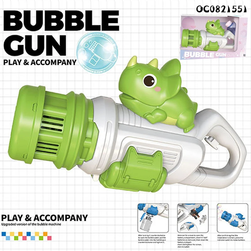10 holes summer toys outdoor dinosaur electric toy bubble gun plastic for kids