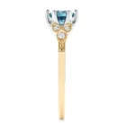 Sterling Ring 925 Silver Rings Women's Jewelry Round Cut London Blue Topaz 925 Sterling Silver Gold Plating Ring