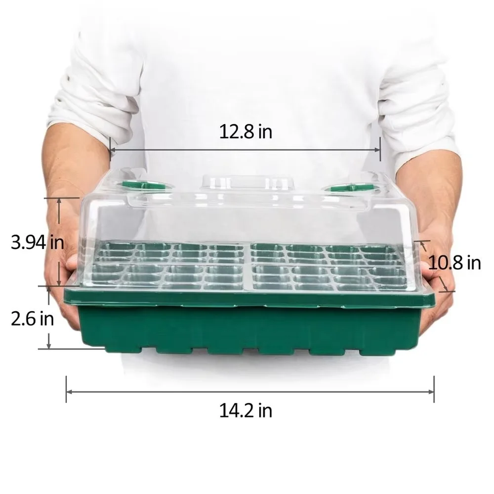 Double Function Plant Nursery Tray & Lids Sowing Propagator Kit Farm Seed Grow Pots Deep 40Cells Herb Seed Sprouting Tray