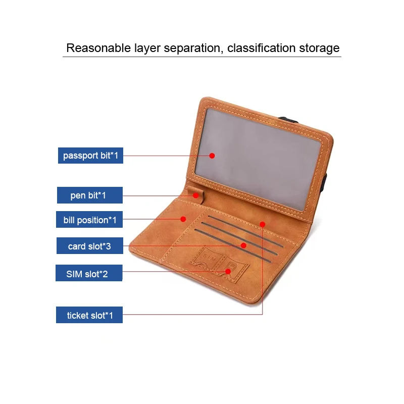 Custom Sublimation Certificate Bags Pu Leather Rfid Blocking Travel