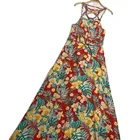 Women's Long Sleeved New Women's Bohemian Style V-Neck Hollowed Out Long Sleeved Waist Split Fashion Dress