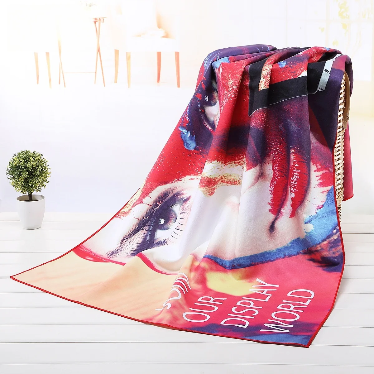 Customizable Microfiber Quick Dry Suede Beach Towel Sand-Free Printed Pattern Antimicrobial for Children details
