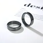 Hematite Ring Factory Price Natural Black Ring 6 Mm Size Wavey Shape Hematite Rings For Men Woman