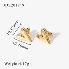 Heart Earrings Fashion 18K Gold Plated Jewelry Stainless Steel Heart Stud Earrings