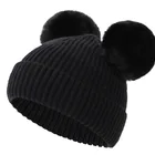 2021 New Winter Hat Gorros Baby Invierno Childrens Beanie 2 Pom Pom Hat Pompom Beanie