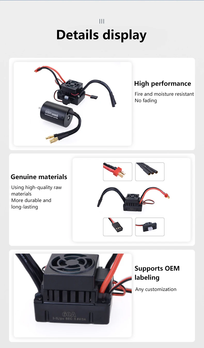 Brushless Motor, 3650, ESC, 45A, 60A - detail 4
